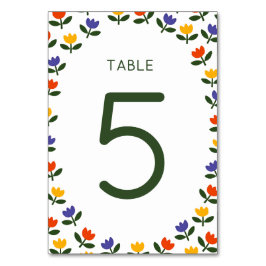 Baby in Bloom Colorful Floral Modern Baby Shower テーブルナンバー