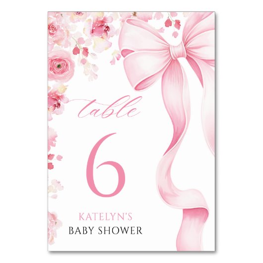 Baby in Bloom Coquette Table Numbers テーブルナンバー (正面)