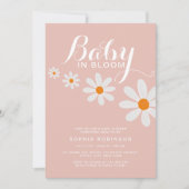 Baby in Bloom Daisy Girl Baby Shower Invitation 招待状 (正面)