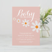 Baby in Bloom Daisy Girl Baby Shower Invitation 招待状 (スタンド正面)