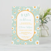 Baby in Bloom Daisy Spring Baby Shower 招待状 (スタンド正面)