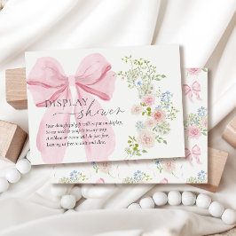 Baby in Bloom Display Shower Pink Bow Baby Shower エンクロージャーカード