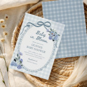 Baby in Bloom Dusty Blue Floral Boy Baby Shower 招待状
