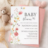 Baby in Bloom: Editable baby shower 招待状