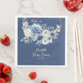 Baby In Bloom Elegant Blue Flowers Baby Shower (インサイチュ)