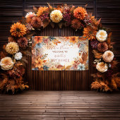 Baby in Bloom Fall Floral Frame Baby Shower 横断幕