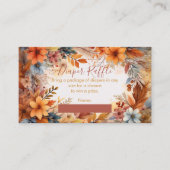 Baby in Bloom Fall Floral Shower Diaper Raffle エンクロージャーカード (正面)