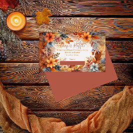 Baby in Bloom Fall Floral Shower Diaper Raffle エンクロージャーカード