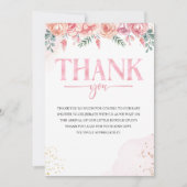 Baby in Bloom Floral Baby Shower サンキューカード (正面)