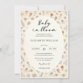 Baby In Bloom Floral Baby Shower 招待状 (正面)