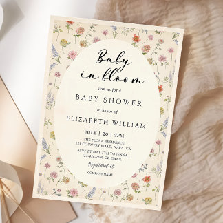Baby In Bloom Floral Baby Shower 招待状
