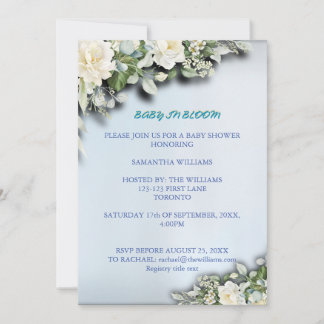 Baby in Bloom Floral Baby Shower Invitation 招待状