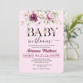 Baby In Bloom Floral Baby Shower Invitation 招待状 (スタンド正面)
