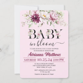 Baby In Bloom Floral Baby Shower Invitation 招待状