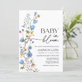 Baby in Bloom Floral Baby Shower Invitation 招待状 (スタンド正面)