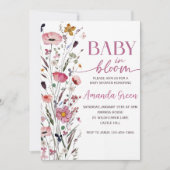 Baby In Bloom Floral Baby Shower Invitation 招待状 (正面)