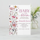 Baby In Bloom Floral Baby Shower Invitation 招待状 (スタンド正面)