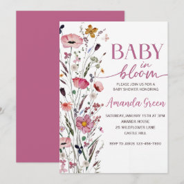 Baby In Bloom Floral Baby Shower Invitation 招待状