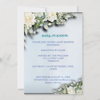 Baby in Bloom Floral Baby Shower Invitation 招待状