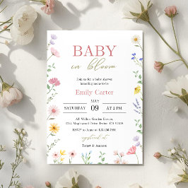 Baby in Bloom Floral Baby Shower Invitation 招待状