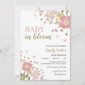 Baby in Bloom Floral Baby Shower Invitation 招待状 (正面)