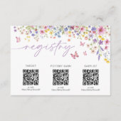 Baby in Bloom Floral Baby Shower Registry Card エンクロージャーカード (正面)