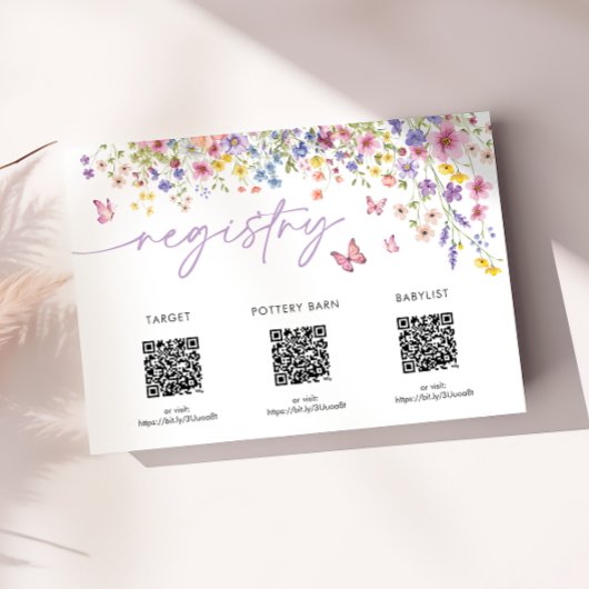 Baby in Bloom Floral Baby Shower Registry Card エンクロージャーカード