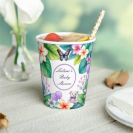 Baby in Bloom floral baby shower unisex 紙コップ