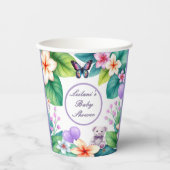 Baby in Bloom floral baby shower unisex 紙コップ (正面)