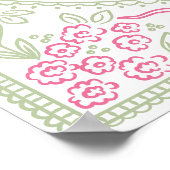 Baby in Bloom Floral  Baby Shower Welcome  ポスター (角)