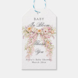 Baby in bloom Floral Bow Girl Baby Shower  ギフトタグ