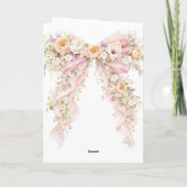 Baby in bloom Floral Bow Girl Baby Shower  サンキューカード (裏面)