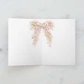 Baby in bloom Floral Bow Girl Baby Shower  サンキューカード (内部)