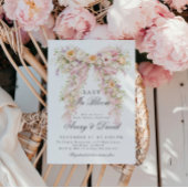 Baby in bloom Floral Bow Girl Baby Shower  招待状