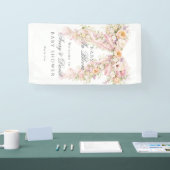 Baby in bloom Floral Bow Girl Baby Shower 横断幕 (トレードショー)
