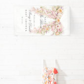 Baby in bloom Floral Bow Girl Baby Shower 横断幕 (インサイチュ)