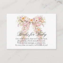 Baby in bloom Floral Bow Girl Baby Shower Books エンクロージャーカード