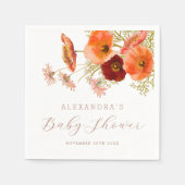 Baby in Bloom Floral Fall Baby Shower Custom スタンダードカクテルナプキン (正面)