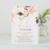 Baby in Bloom floral lilies girl baby shower 招待状 (スタンド正面)