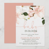 Baby in Bloom floral lilies girl baby shower 招待状 (正面/裏面)