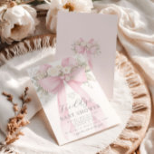 Baby in Bloom Floral Pink Bow Baby Shower 招待状