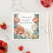 Baby in Bloom Floral Shower スタンダードカクテルナプキン (インサイチュ)