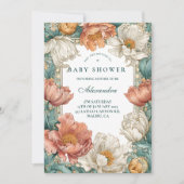 Baby in Bloom Floral Shower 招待状 (正面)