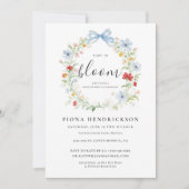 Baby in Bloom Floral Wreath Baby Shower 招待状 (正面)