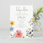 Baby in Bloom Florals Baby Shower 招待状 (スタンド正面)