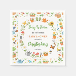 Baby in Bloom Garden ベビーシャワー | かわいいフラワー スタンダードカクテルナプキン