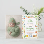 Baby in Bloom Garden ベビーシャワー | かわいいフラワー 招待状 (スタンド正面)