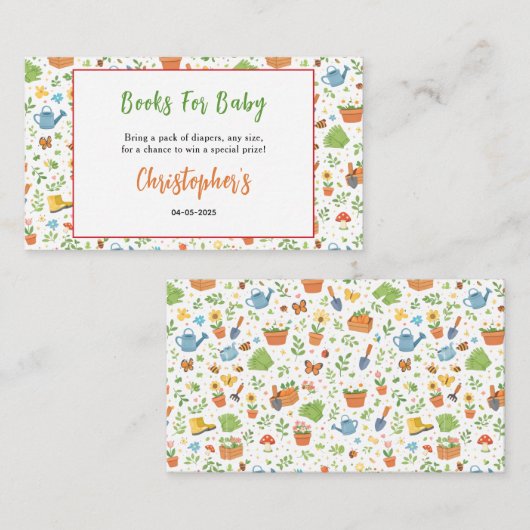 Baby in Bloom Garden Baby Shower | Cute Floral エンクロージャーカード (正面/裏面)