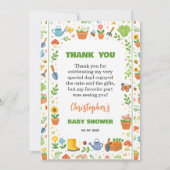 Baby in Bloom Garden Baby Shower | Cute Floral サンキューカード (正面)