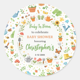 Baby in Bloom Garden Baby Shower | Cute Floral  ラウンドシール